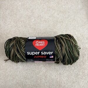 Red Heart Super Saver Jumbo Yarn Camouflage Dye Lot 10 oz 482 yds Green Camo